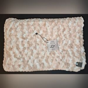 Handmade Chunky Baby Knit Throw Blanket - Blush & Cream